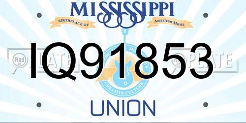 IQ91853 Mississippi License Plate