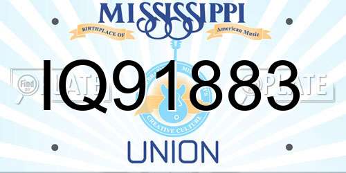 IQ91883 Mississippi License Plate