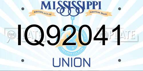 IQ92041 Mississippi License Plate