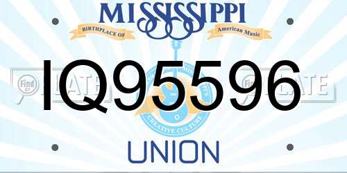 IQ95596 Mississippi License Plate