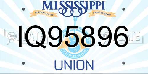 IQ95896 Mississippi License Plate