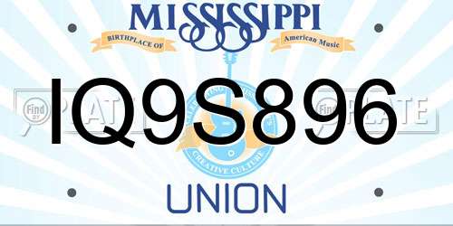 IQ9S896 Mississippi License Plate