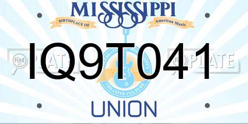 IQ9T041 Mississippi License Plate