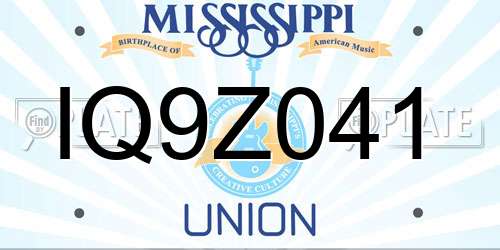 IQ9Z041 Mississippi License Plate