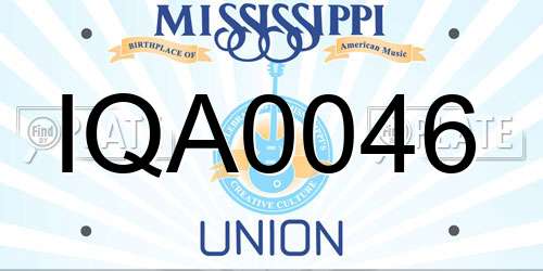 IQA0046 Mississippi License Plate