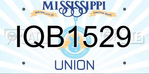 IQB1529 Mississippi License Plate