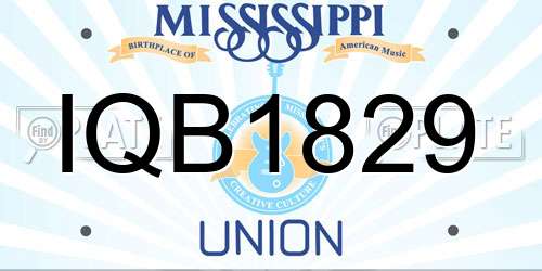 IQB1829 Mississippi License Plate