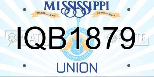IQB1879 Mississippi License Plate