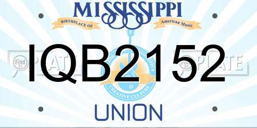 IQB2152 Mississippi License Plate