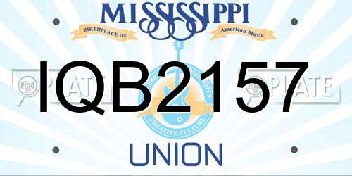 IQB2157 Mississippi License Plate