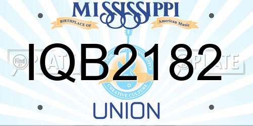 IQB2182 Mississippi License Plate