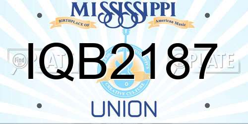IQB2187 Mississippi License Plate