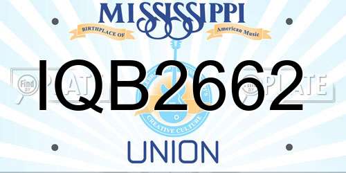 IQB2662 Mississippi License Plate