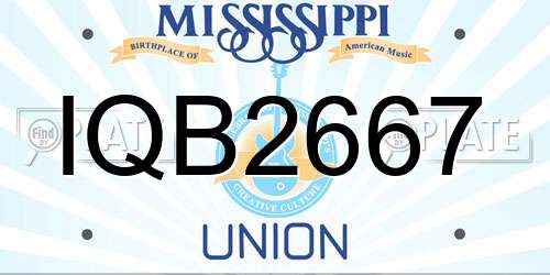 IQB2667 Mississippi License Plate