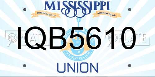 IQB5610 Mississippi License Plate