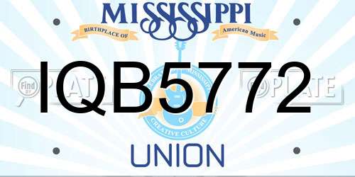 IQB5772 Mississippi License Plate