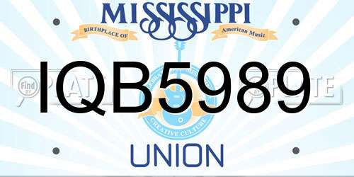 IQB5989 Mississippi License Plate