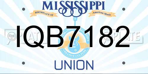 IQB7182 Mississippi License Plate