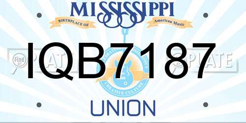 IQB7187 Mississippi License Plate