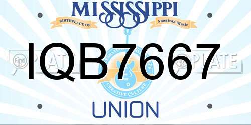IQB7667 Mississippi License Plate