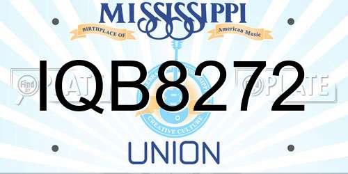 IQB8272 Mississippi License Plate