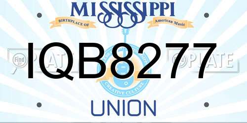 IQB8277 Mississippi License Plate