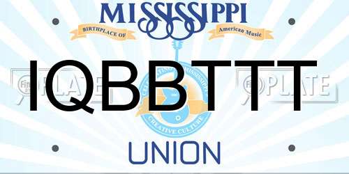 IQBBTTT Mississippi License Plate