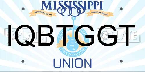 IQBTGGT Mississippi License Plate