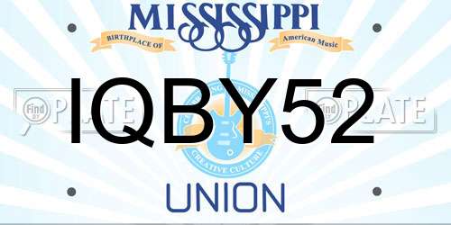 IQBY52 Mississippi License Plate