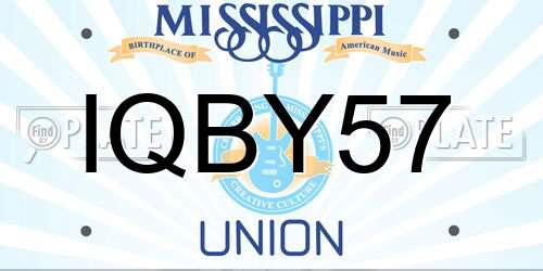IQBY57 Mississippi License Plate