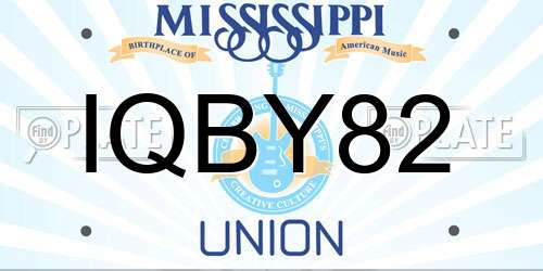 IQBY82 Mississippi License Plate