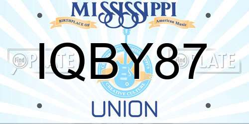 IQBY87 Mississippi License Plate