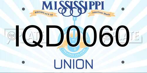 IQD0060 Mississippi License Plate
