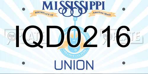 IQD0216 Mississippi License Plate