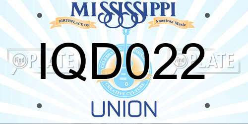IQD022 Mississippi License Plate