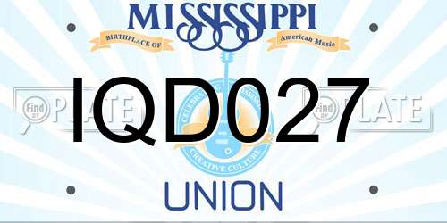 IQD027 Mississippi License Plate