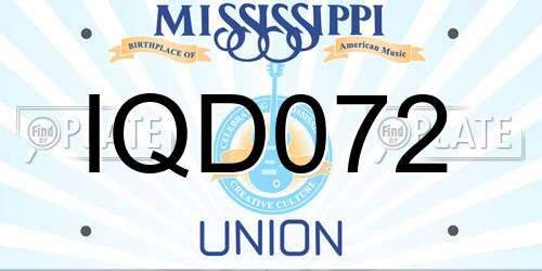 IQD072 Mississippi License Plate