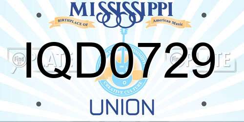 IQD0729 Mississippi License Plate