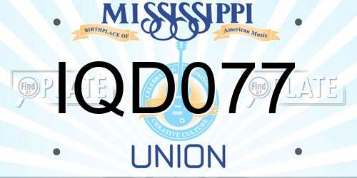 IQD077 Mississippi License Plate