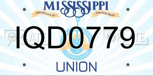 IQD0779 Mississippi License Plate