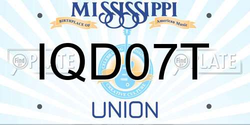 IQD07T Mississippi License Plate