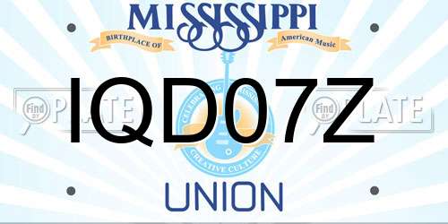IQD07Z Mississippi License Plate