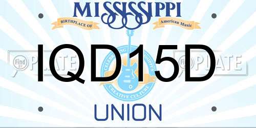 IQD15D Mississippi License Plate