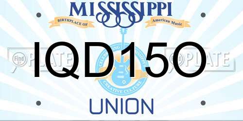 IQD15O Mississippi License Plate