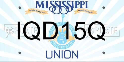 IQD15Q Mississippi License Plate