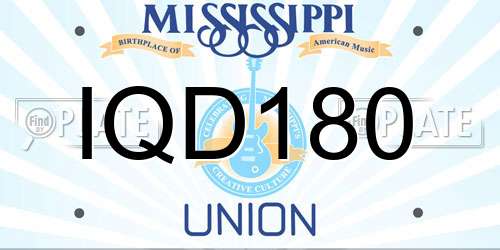 IQD180 Mississippi License Plate