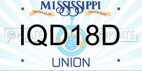 IQD18D Mississippi License Plate
