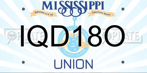 IQD18O Mississippi License Plate