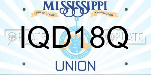 IQD18Q Mississippi License Plate