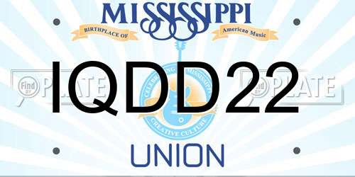 IQDD22 Mississippi License Plate